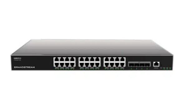 Grandstream GWN7813 Layer 3 Managed Network Switch - 24x RJ45 Gigabit Ethernet + 4x 10Gb SFP+, Advanced Security, IPv4/IPv6, PoE++ Support