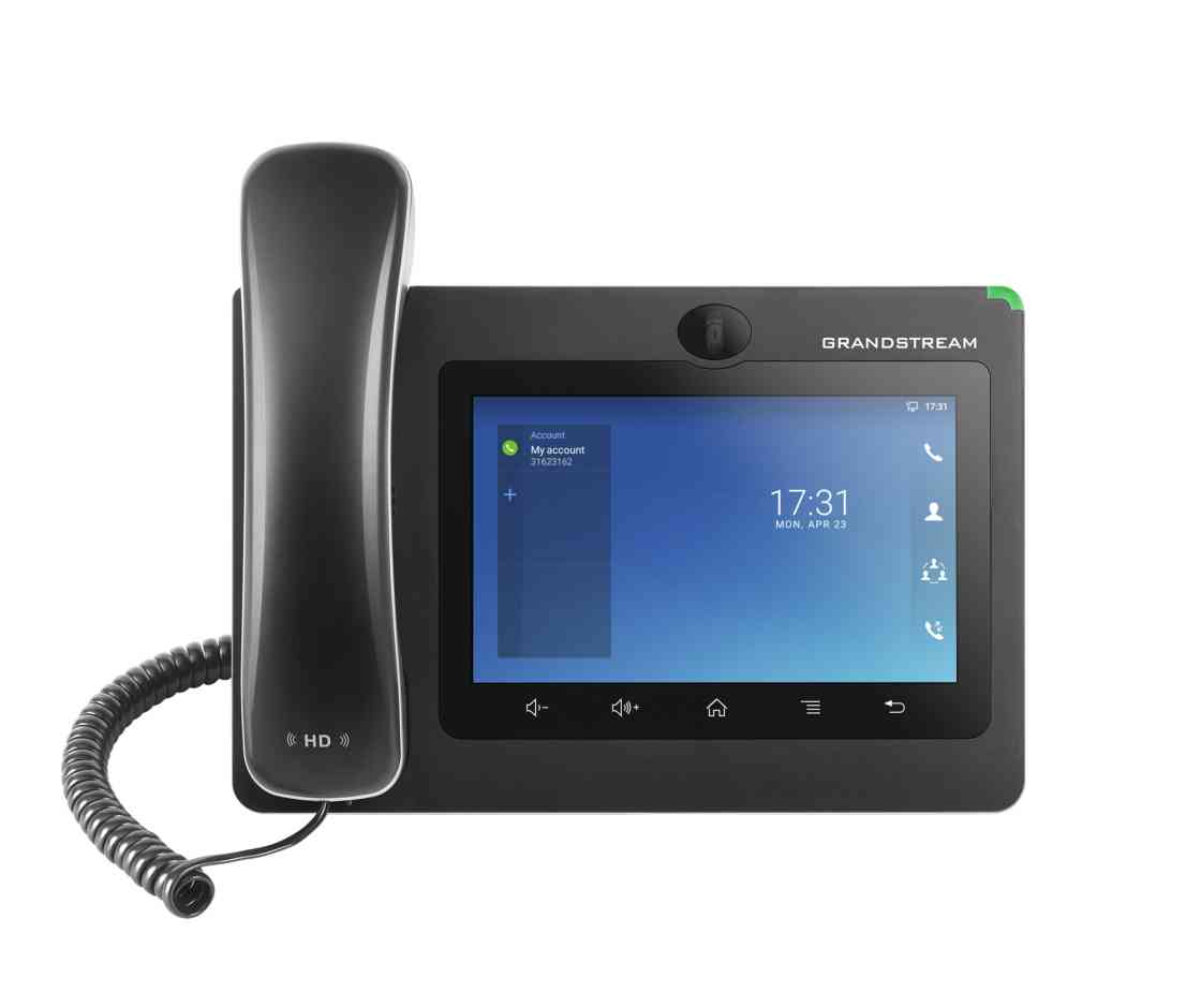 Grandstream GXV3370 Android IP Video Phone – 16 Lines, 7" 1024x600 Touchscreen, 1.3GHz Quad-Core, 1MP Camera, WiFi, Bluetooth, PoE+