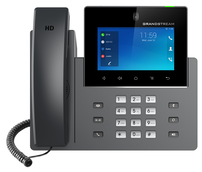 Grandstream GXV3450 16 Line Android IP Phone with 5.0" Touch Screen, 2MP Camera, Bluetooth 5.0, Dual-Band WiFi 5, PoE/PoE+ Support