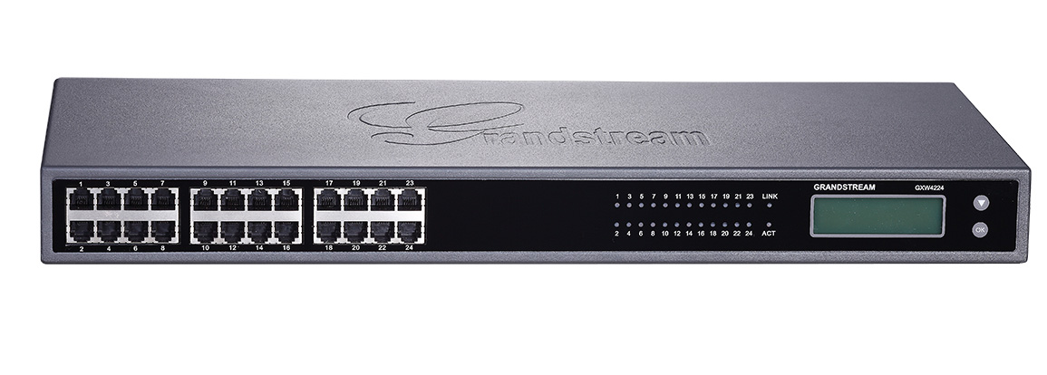 Grandstream GXW4224V2 24-Port FXS Analog VoIP Gateway with 1 Gigabit Ethernet, GDMS Compatible, 3-Way Conference, TLS & SRTP AES Security