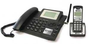 GTECH Fixed Wireless Business System with GSM & PSTN Support - 4 Cordless Handsets, LCD Display, SMS, Call Restrict & Divert