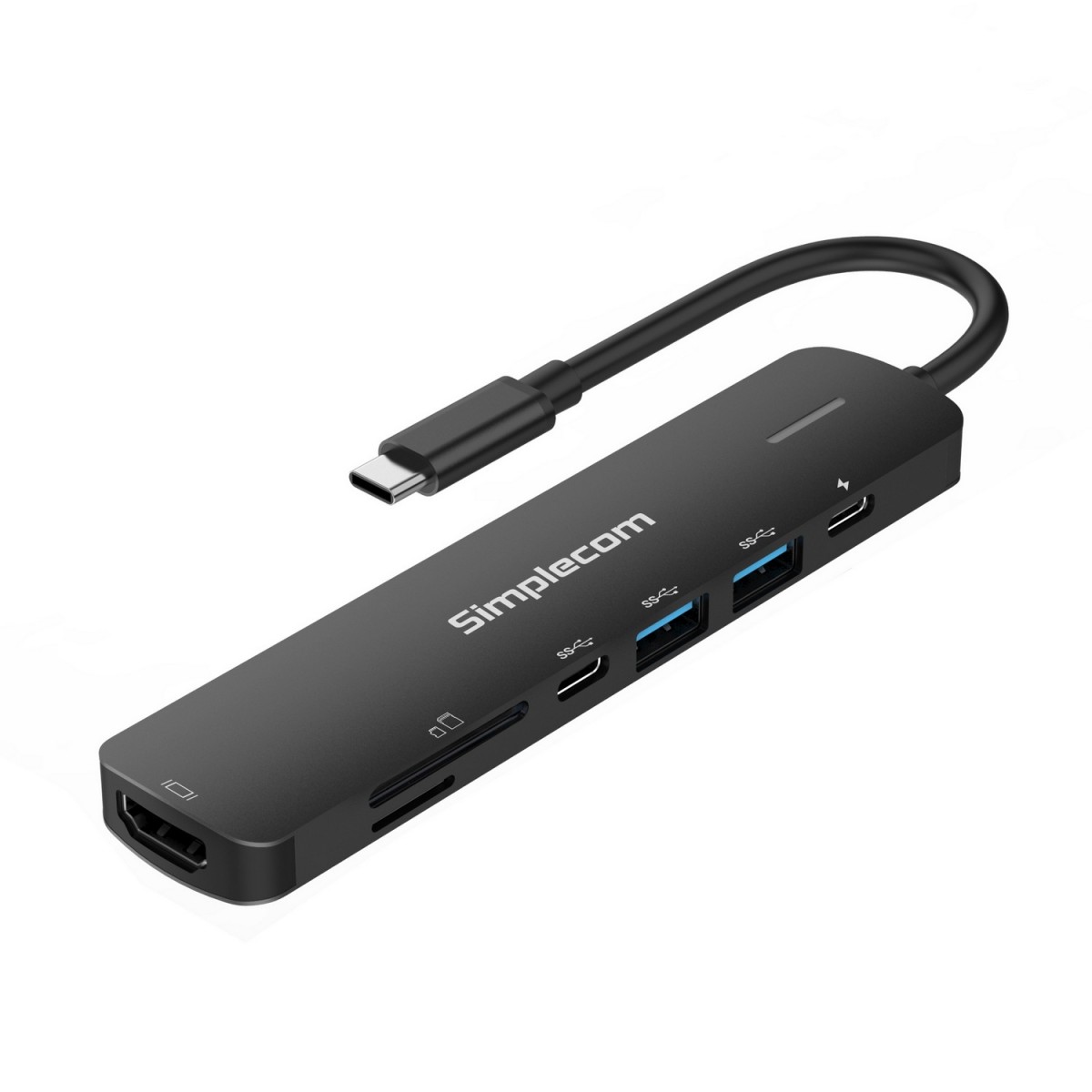 Simplecom CHT570 USB-C SuperSpeed 7-in-1 Multiport Hub Adapter with HDMI 2.0 4K@60Hz, SD/microSD Reader & 100W PD Charging