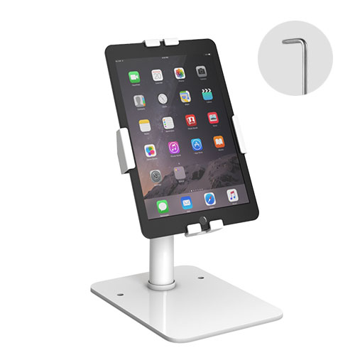Brateck MPBT-PAD33-04 Universal Anti-Theft Tablet Countertop Stand for 7.9" to 11" Tablets with 360° Rotation and Locking Screw - White