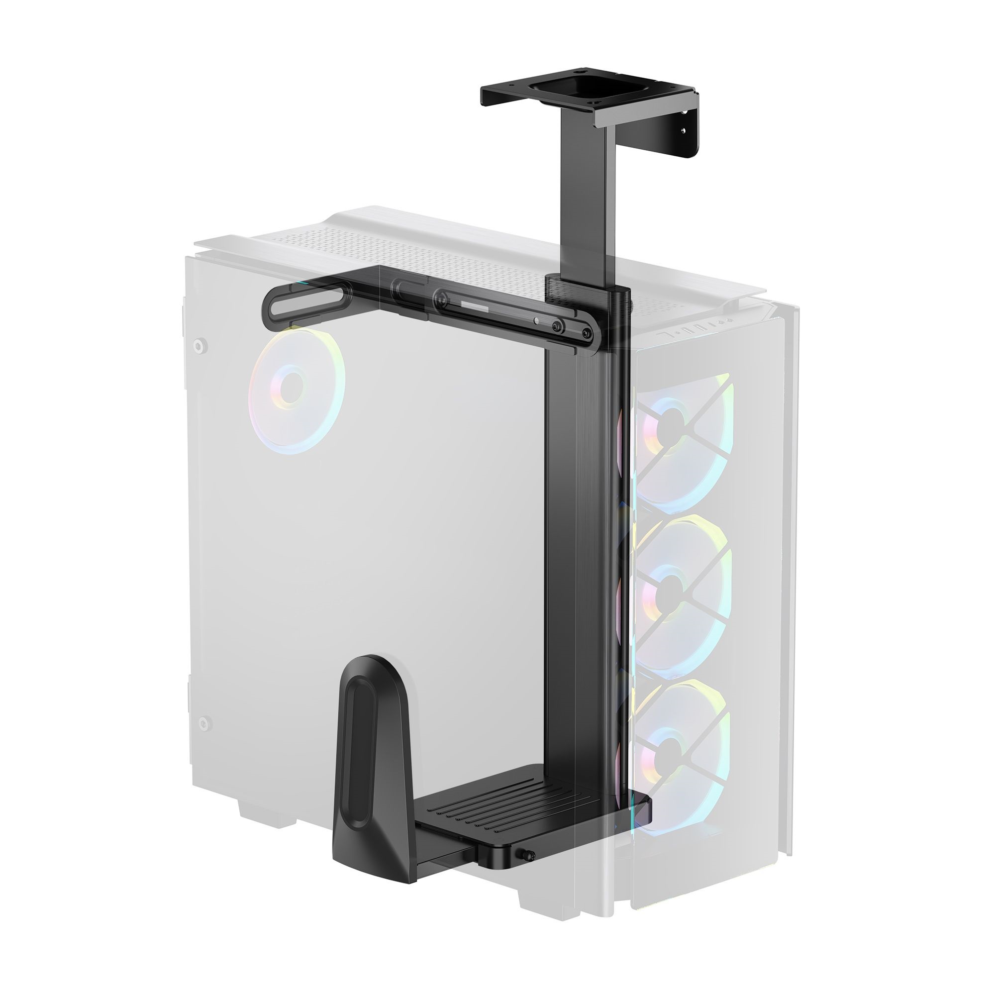 mbeat® activiva Ultra-Wide Adjustable Wall & Under-Desk PC Mount ACA-MNT-CPU01K – Heavy-Duty Steel Holder Supporting PCs Up to 20kg