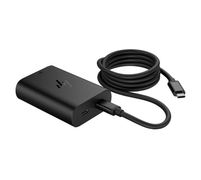 HP 65W GaN USB-C Fast Charger with Dual Ports - Compact & Lightweight Laptop Power Adapter for ProBook & EliteBook Series, Model 600Q8AA