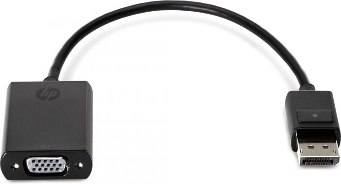 HP DisplayPort to VGA Adapter Converter 20cm Cable Male to Female - Compatible with HP Notebooks, Desktops, Monitors, Projectors, HDTVs