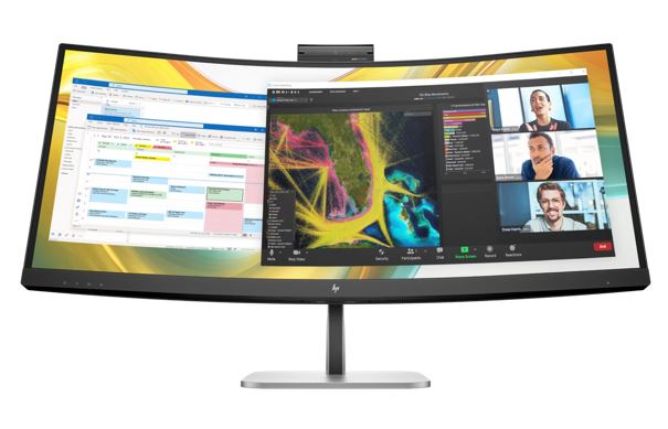 HP Series 5 Pro 34" Ultrawide Curved WQHD 3440x1440 100Hz VA LCD Monitor with USB-C, DP, HDMI, Built-in Webcam & Speakers - 3 Year Warranty