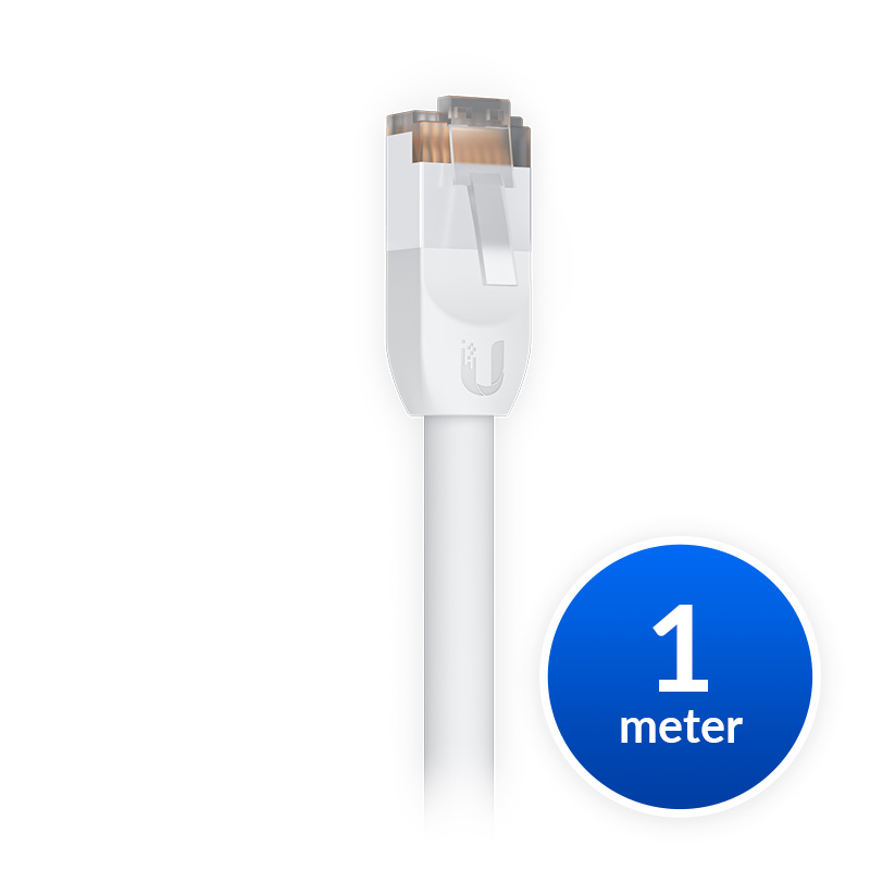 Ubiquiti UniFi Outdoor Patch Cable 1M White - Weatherproof RJ45 CAT5e Ethernet Cable with Shielded Connectors & ESD Protection