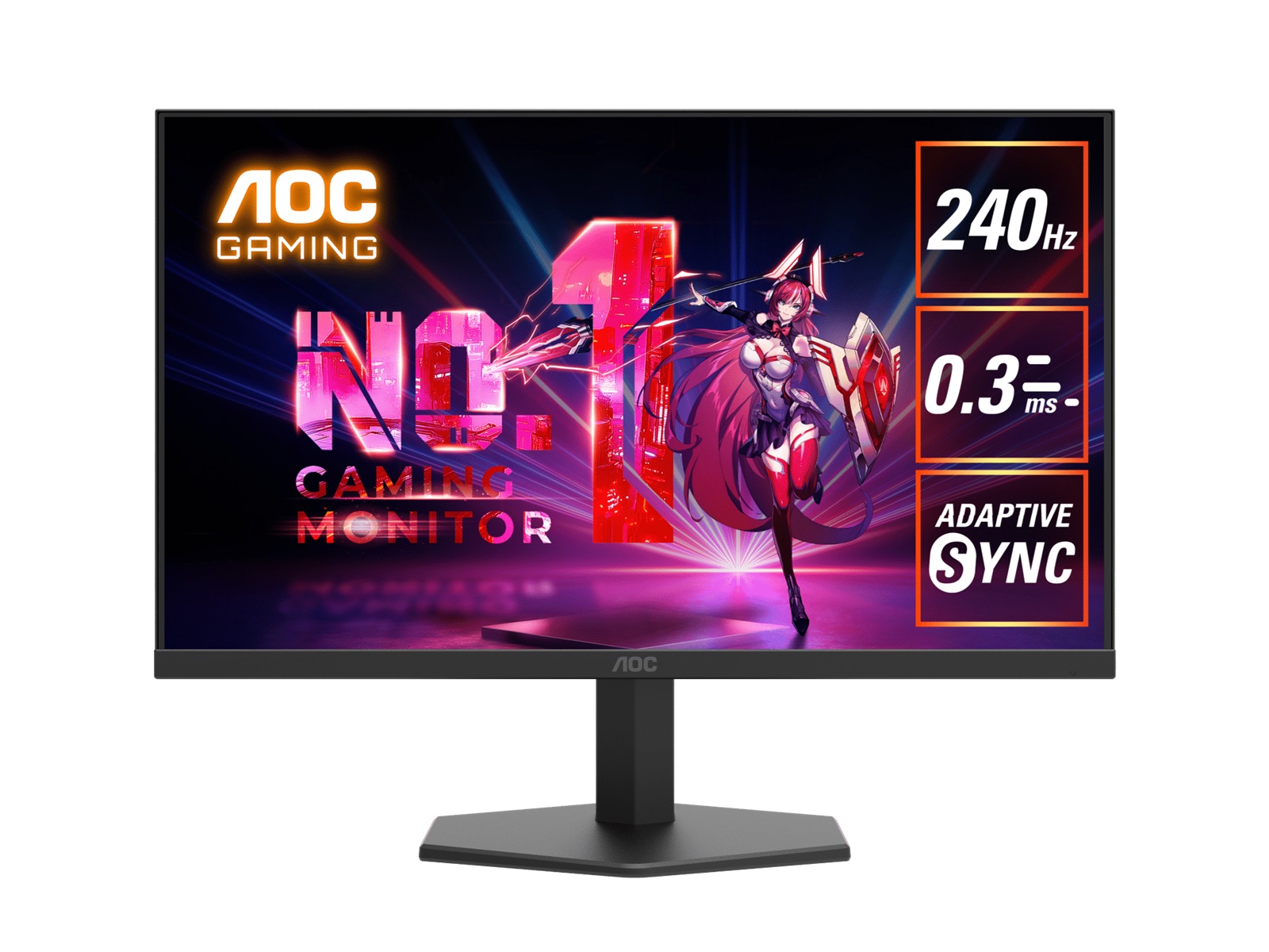AOC 27" Fast IPS Gaming Monitor | FHD 1920x1080, 240Hz, 0.3ms Response, HDR10, Adaptive Sync, Low Input Lag