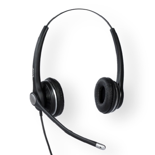Snom A100D Wideband Binaural Headset with 300° Flexible Boom & Passive Noise Cancelling Microphone for Snom-D3xx/D7xx/7xx