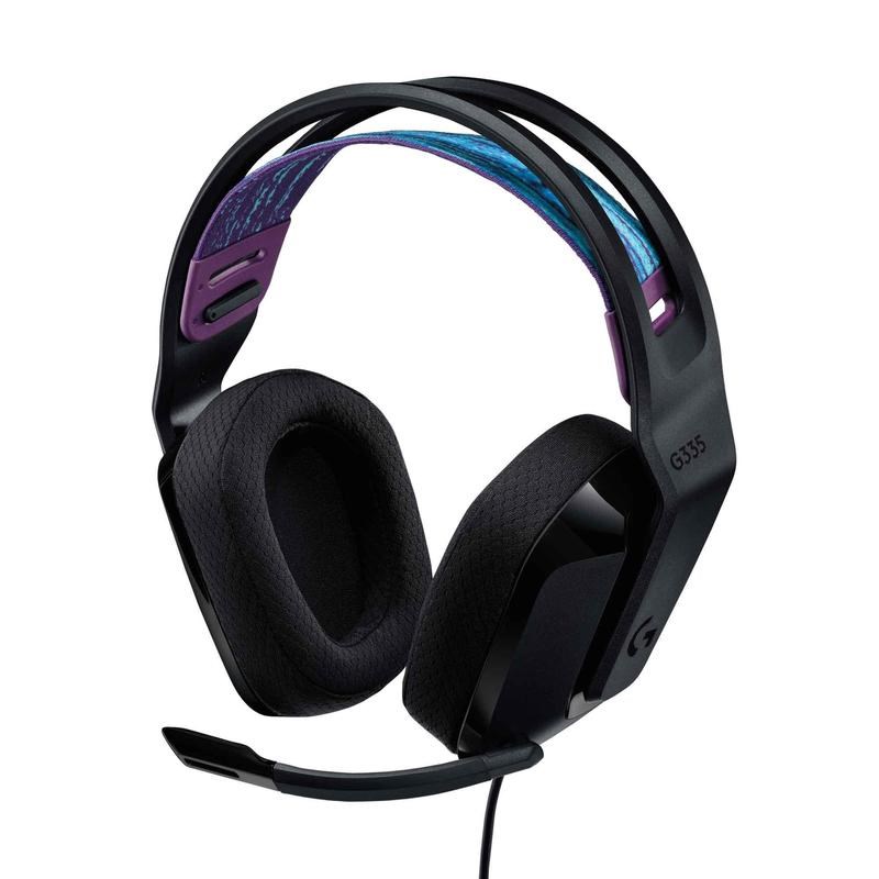 Logitech G335 Wired Gaming Headset with 40mm Drivers, Flip-to-Mute Mic, Suspension Headband - Black