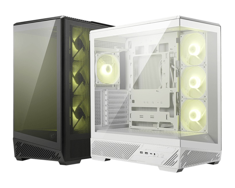 MSI MAG PANO 130R PZ White Mid-Tower Gaming PC Case | ATX/mATX/ITX Support, 400mm GPU, 165mm CPU Cooler, ARGB Fans, 360mm Radiator Top/Side