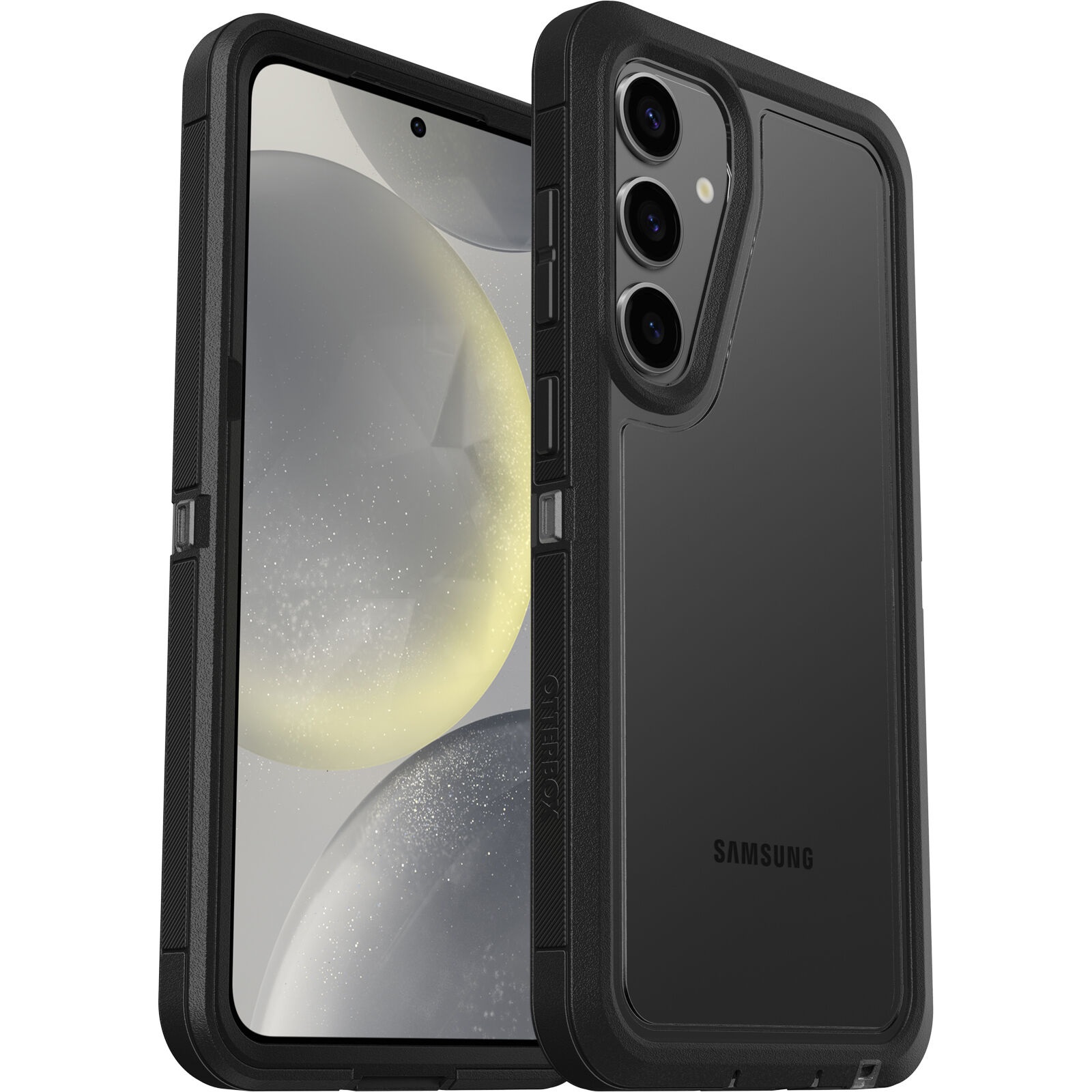 OtterBox Defender XT Clear Case for Samsung Galaxy S24+ 5G (6.7") - Rugged DROP+ Protection, Port Covers, Wireless Charging Compatible, Black/Clear