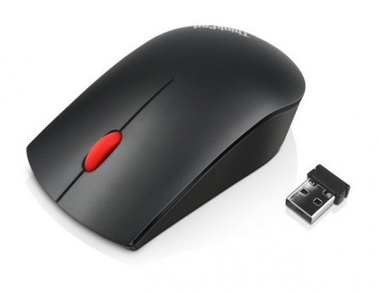 Lenovo Essential Compact Wireless Mouse - 2.4 GHz Nano USB, 1000 DPI Optical Sensor, Ambidextrous Design, 12-Month Battery Life
