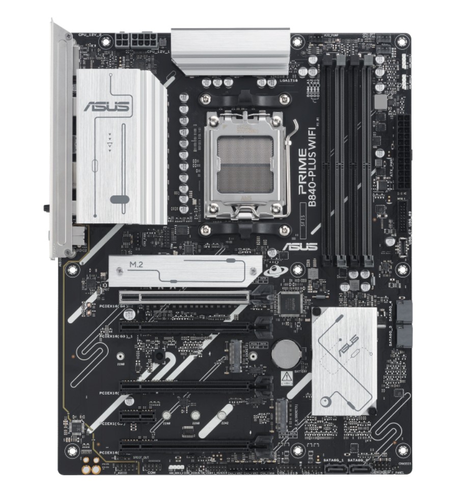 ASUS PRIME B840-PLUS WIFI-CSM AM5 ATX Motherboard DDR5 192GB Wi-Fi 6E PCIe 4.0 x16 3x M.2 4x SATA HDMI DP