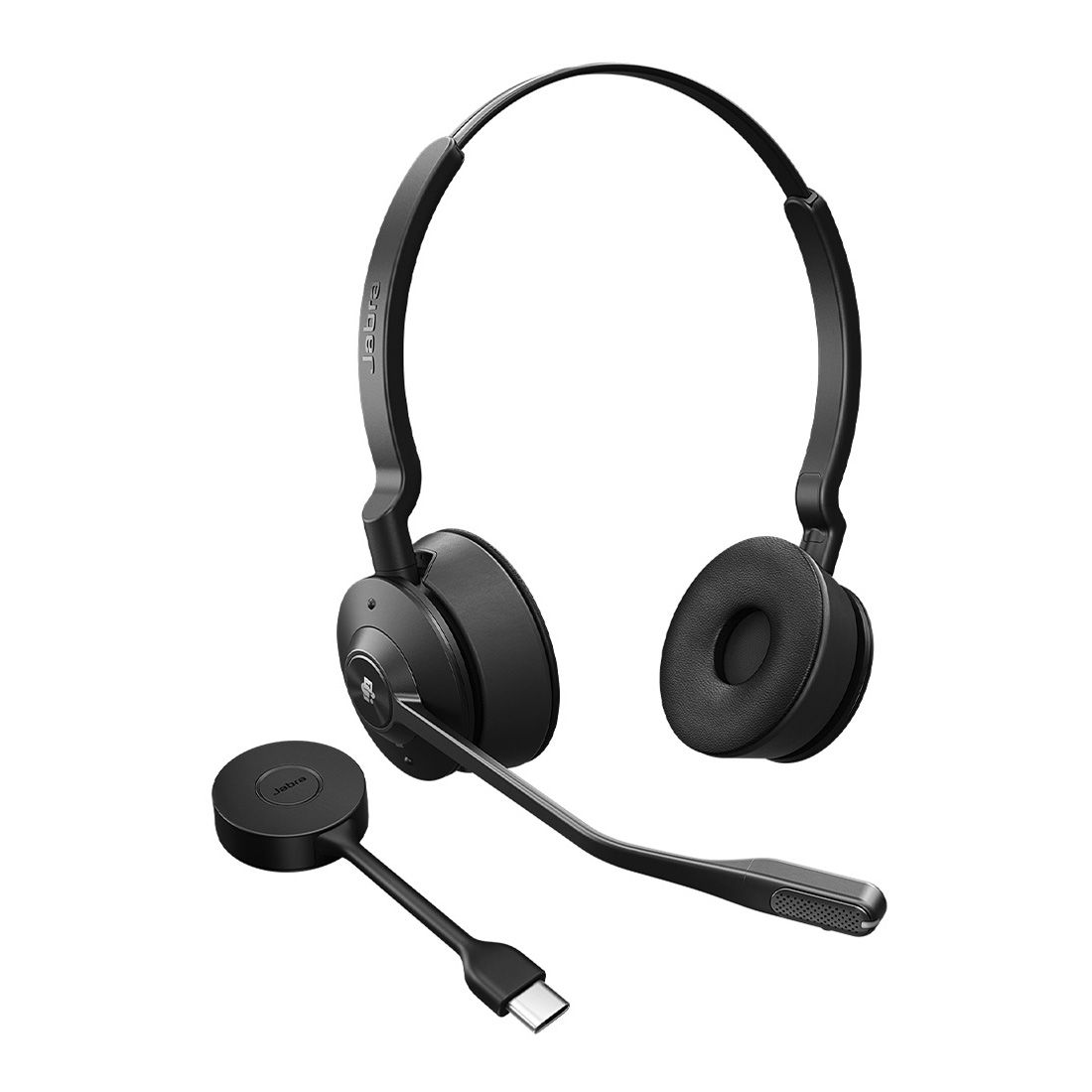 Jabra Engage 55 SE Stereo DECT Headset with Link 400c USB-C Adapter, 150m Wireless Range, Noise Cancelling, Teams Certified, Lightweight Comfort
