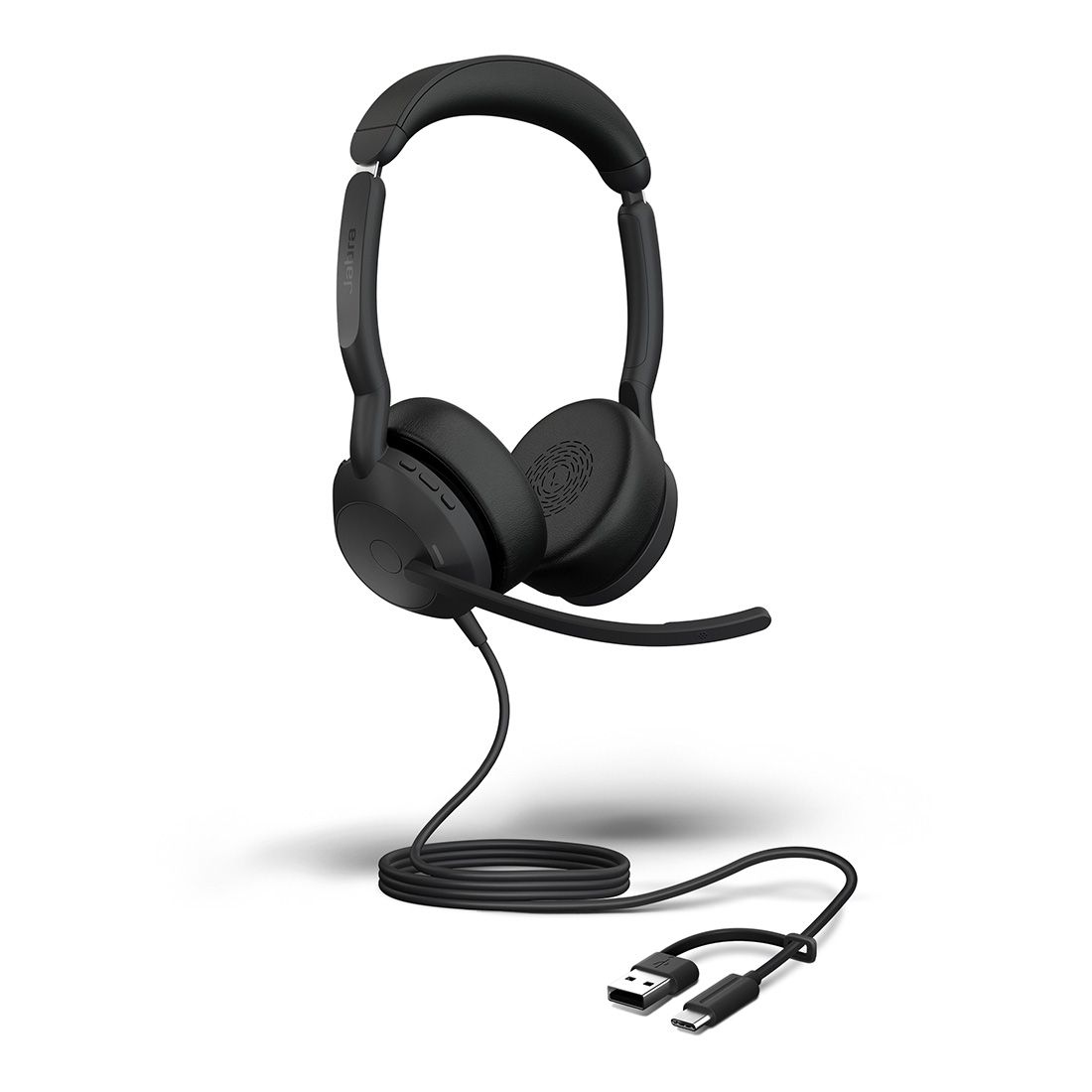 Jabra Evolve2 50 USB C/A UC Stereo Headset with Active Noise Cancellation, 4 Mic System, Busylight & Air Comfort Technology for Professional Hybrid Work