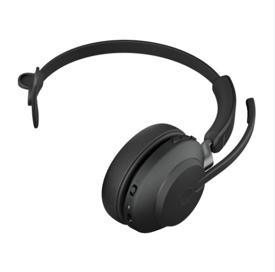 Jabra Evolve2 65 MS Mono Black Bluetooth Headset with Link 380 USB-A, Passive Noise Cancelling, 3-Microphone Call Technology, Up to 37 Hours Battery Life
