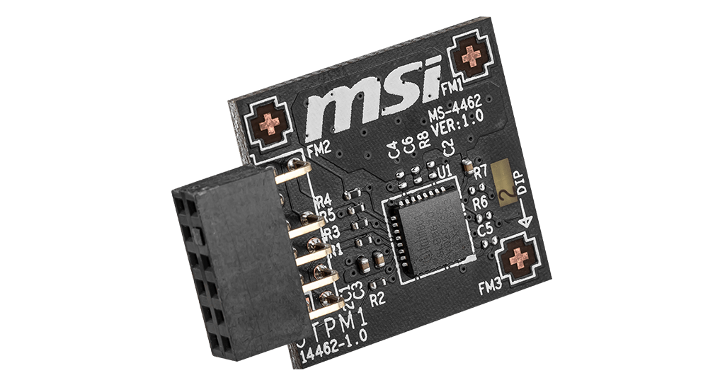 MSI TPM 2.0 Module MS-4462 with Infineon 9670 Chipset - SPI Interface, 12-1 Pin for Intel 400/500 Series & AMD 500 Series Motherboards
