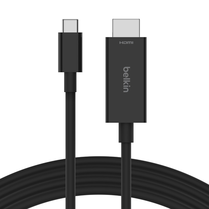 Belkin Connect USB-C to HDMI 2.1 Cable 2M - 8K 60Hz, 4K 120Hz, HDR10+, Plug & Play, 2-Year Warranty