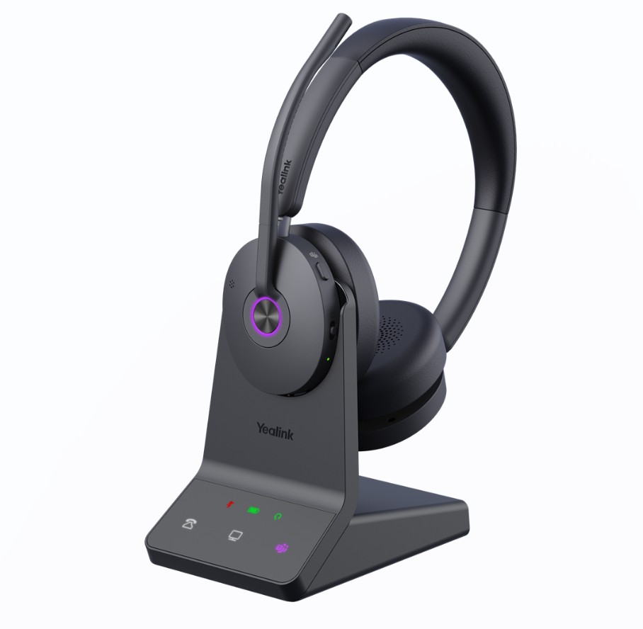 Yealink WH68 Dual Teams Certified DECT & Bluetooth Wireless Headset with 4-Mic Hybrid ANC and All-Day Comfort