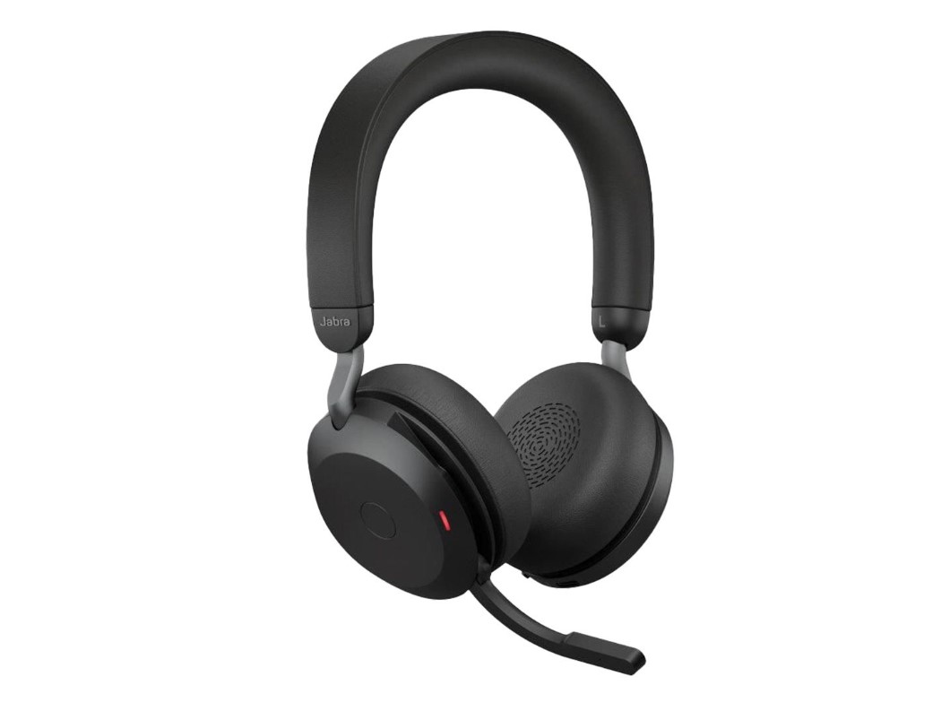 Jabra Evolve2 75 Wireless USB-C Headset with 8-Mic Noise Cancellation, 36H Battery & Dual-Foam Comfort - Black