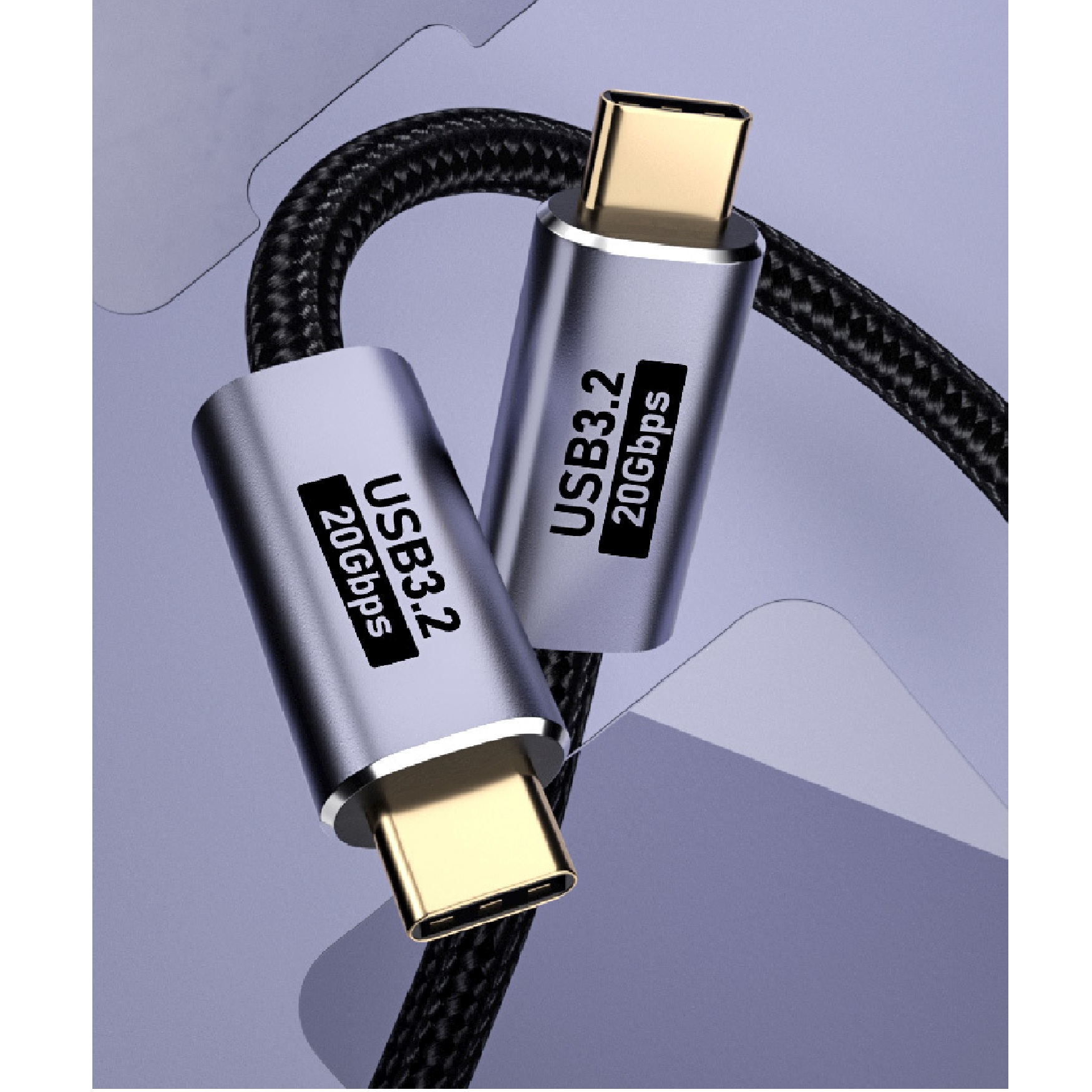 PISEN BoostUp Cafule 1M Braided USB-C to USB-C 3.2 Gen 2x2 Cable - 20Gbps Data, 100W PD, 8K@60Hz Video Support, 5A Charging - Durable Aluminum & Nylon