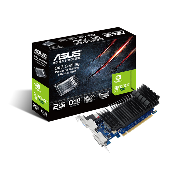ASUS GeForce GT 730 2GB GDDR5 Low Profile Passive Cooling Graphics Card for Silent HTPC with HDMI, DVI-D, D-Sub Outputs