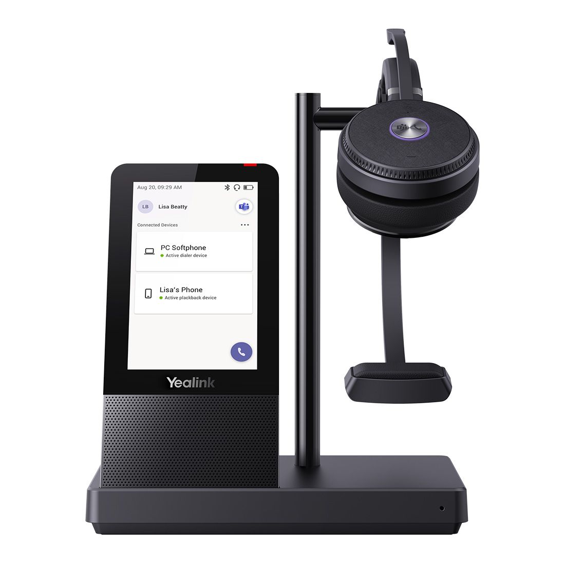 Yealink WH66 Mono Teams DECT Wireless Headset with UC Workstation, HD Voice, Dual-Mic Noise Cancellation, 330° Adjustable Boom, Leather Ear Cushions, Microsoft Teams Certified