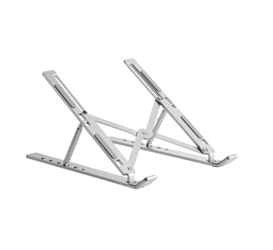 Brateck LPS03-3-03 Portable 6-Level Adjustable Aluminum Laptop Riser for 11-15 Inch Laptops and Tablets - Silver