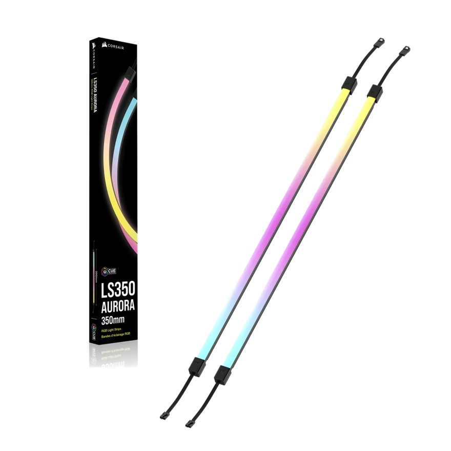 Corsair LS350 Aurora RGB Light Strips 350mm - Magnetic Mount, 40 Addressable RGB LEDs per Strip, iCUE Compatible PC Case Lighting