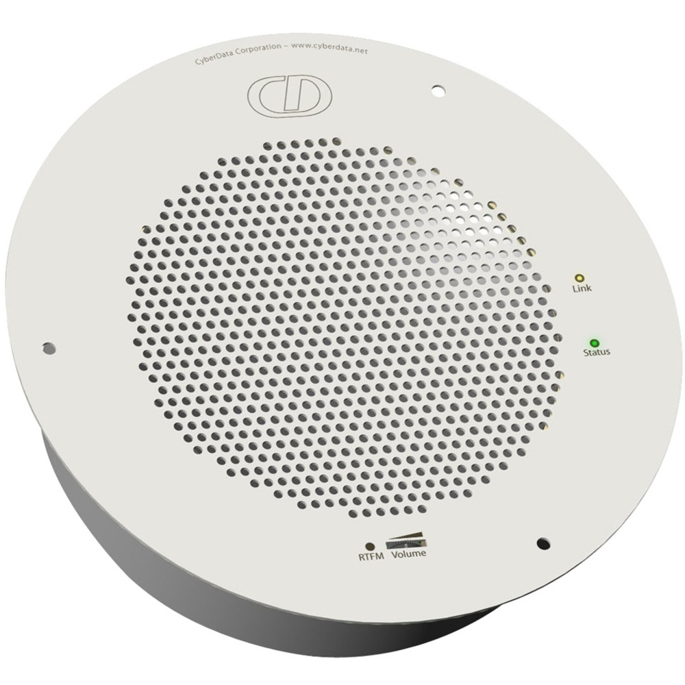 CyberData SIP Speaker with Talk-Back 011394 - PoE VoIP Indoor Public Address Speaker with Full Duplex Audio & Multicast Paging
