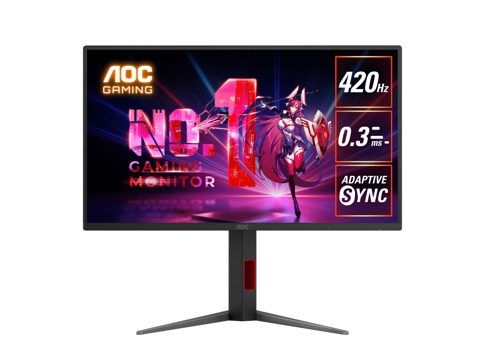AOC 25G4K 24.5" Fast IPS FHD Gaming Monitor 420Hz Refresh Rate 0.3ms MPRT, DisplayHDR 400, sRGB 110% Color, DP 1.4 & HDMI 2.0, Height Swivel Pivot Tilt, VESA Mount