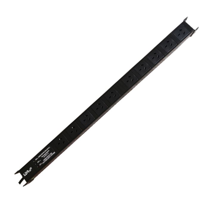 LDR 10-Port 10A AU Approved Vertical Rack Mount Power Distribution Unit with 10x 3-Pin AU/NZ Outlets, 1U 19" Cabinet Compatible