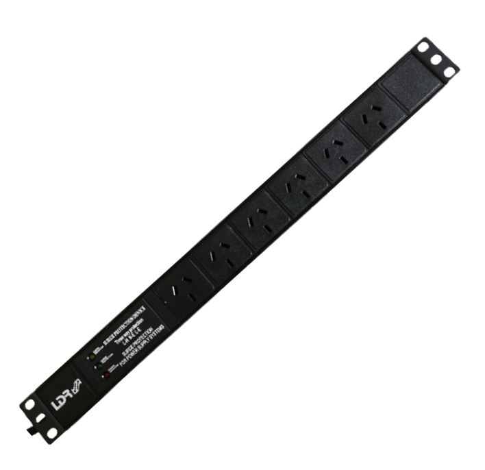 LDR 6-Port 10A Power Distribution Unit AU Approved - 6x 3-Pin AU/NZ Outlets - 1U Horizontal Rack Mount PDU