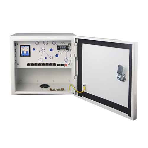 LDR Outdoor PoE Switch Hub IP55 Waterproof 8-Port PoE 30W Per Port 2 SFP 120W DC52V Power Module AC220V Input