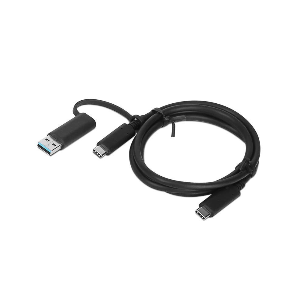 Lenovo Hybrid USB-C to USB-C Cable with USB-A Adapter 1m, 10Gbps Data, 100W Power Delivery, USB 3.2 Gen 1