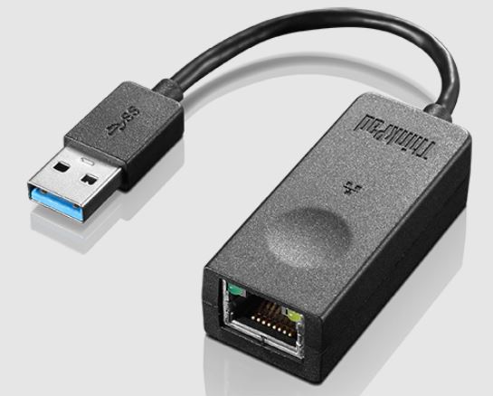 Lenovo ThinkPad USB 3.0 to Gigabit Ethernet Adapter with RJ45 Connector & LED Indicators for Fast Wired Networking