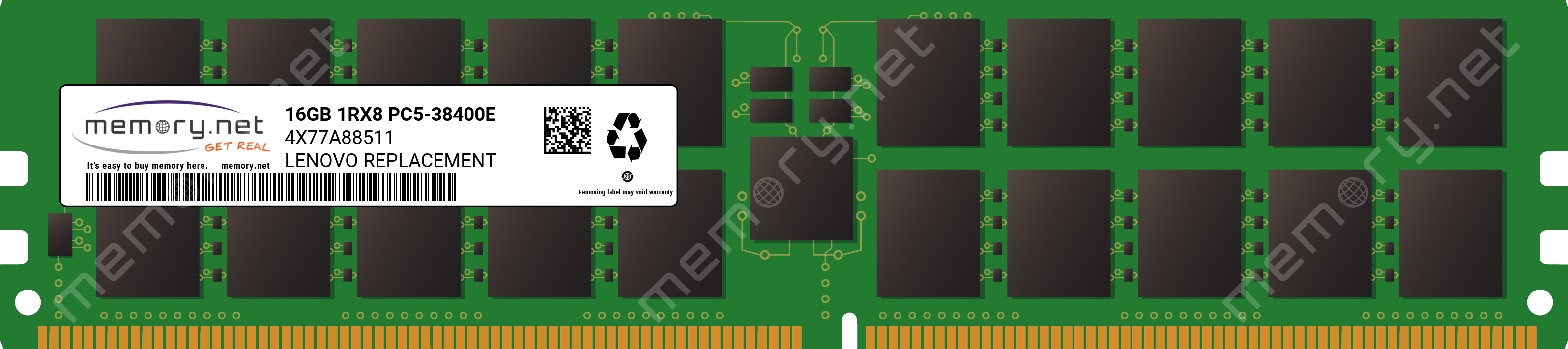 LENOVO ThinkSystem 16GB TruDDR5 4800 MHz 1Rx8 ECC UDIMM Server Memory Module