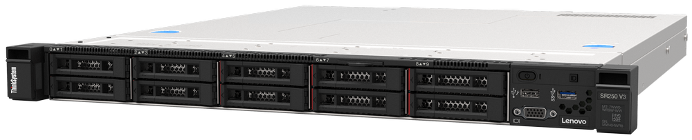Lenovo ThinkSystem SR250 V3 1U Rack Server LGA 1700, Up to 8-Core Intel Xeon, 128GB DDR5, PCIe Gen4/Gen5, 300W/800W PSU, 3yr Warranty