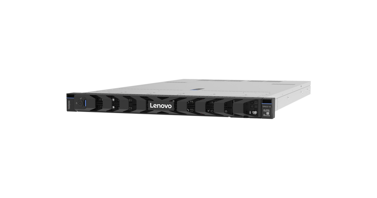 Lenovo ThinkSystem SR630 V4 1U 2-Socket Rack Server with Intel Xeon 6, TruDDR5, NVMe E3.S Drive Support, 3-Year Warranty