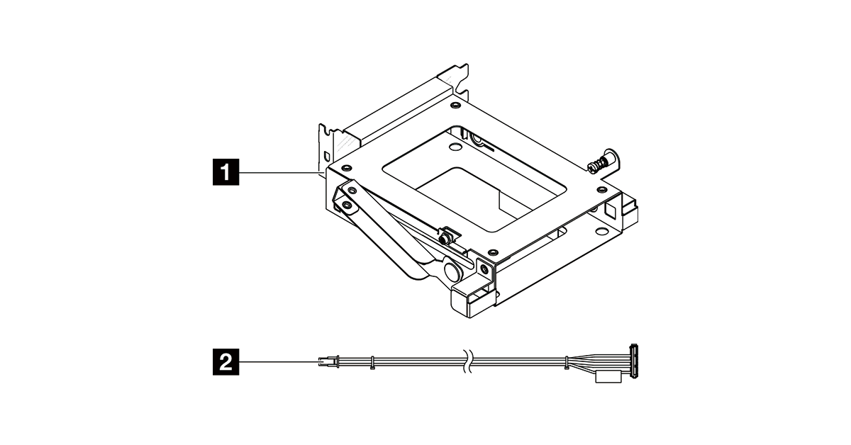 Lenovo ThinkSystem ST50 V3 3rd 3.5" HDD Cage Kit with Internal Power Cable for Server Storage Expansion