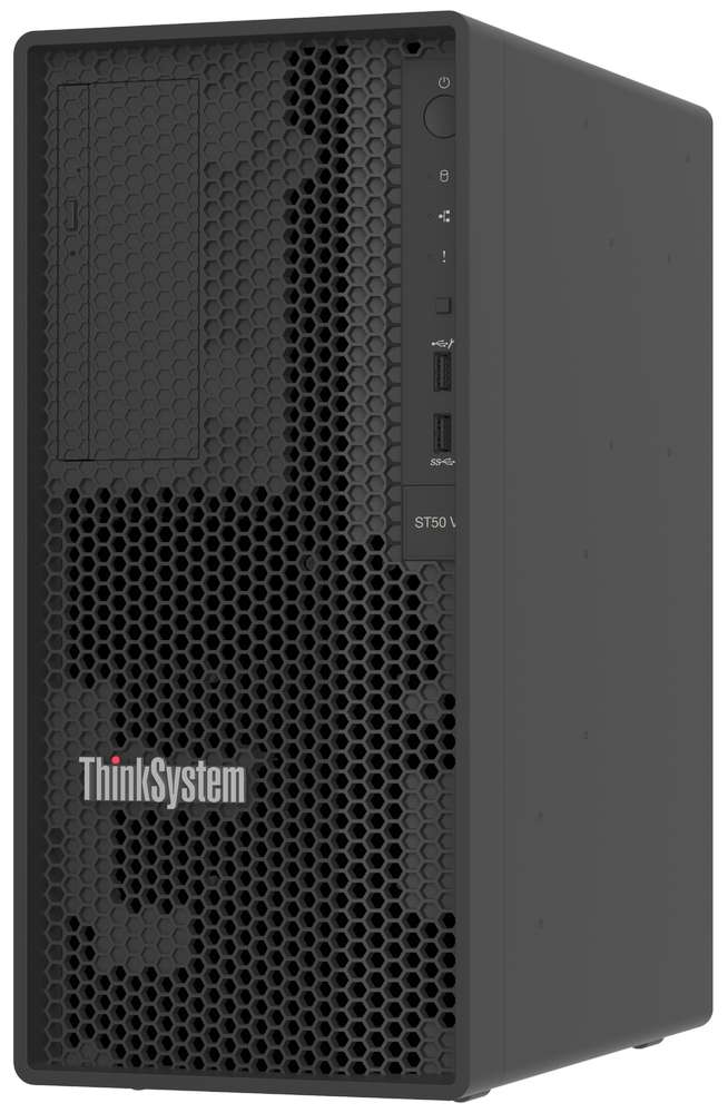 LENOVO ThinkSystem ST50 V3 Tower Server with Intel Xeon E-2436 6-Core 2.9GHz, 16GB DDR5 ECC Memory, and 300W PSU