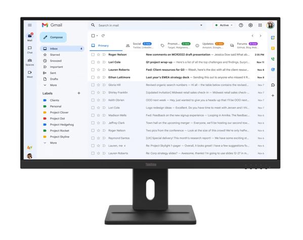 LENOVO ThinkVision E27-40 27" Full HD IPS Monitor 1920x1080 100Hz 4ms Anti-Glare HDMI DP VGA VESA Ergonomic Stand 3-Year Warranty