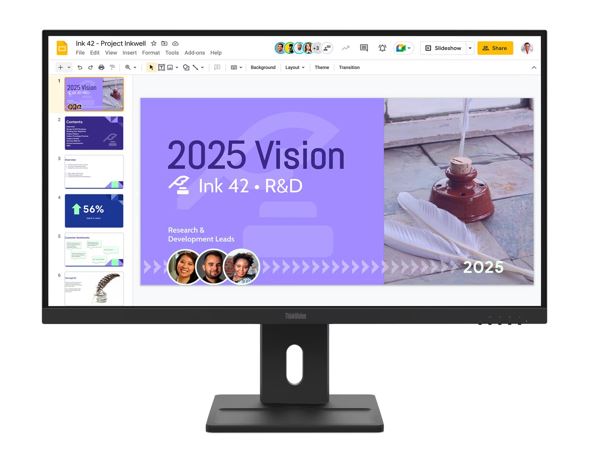 Lenovo ThinkVision E27Q-40 27-inch QHD IPS Monitor 2560x1440 100Hz 4ms with Tilt, Swivel, Pivot & Height Adjust, 2x HDMI 2.1, DP 1.2, VESA, 3yr Warranty