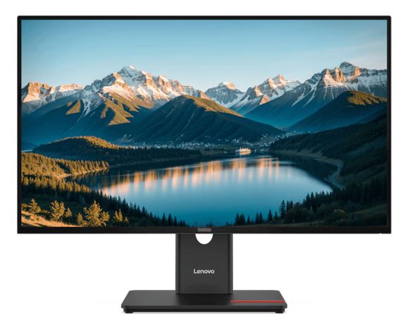 LENOVO ThinkVision T27QD-40 27' QHD Monitor IPS 2560x1440 16:9 Height Adjustable Tilt Swivel pivot Anti-GlarE DP HDMI USB-C Hub VESA Black 3YR