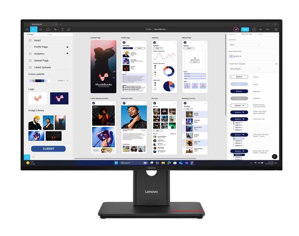 Lenovo ThinkVision T32h-30 31.5-inch QHD IPS Monitor 2560x1440 60Hz 4ms USB-C Docking Hub RJ45 Ethernet VESA Adjustable Stand