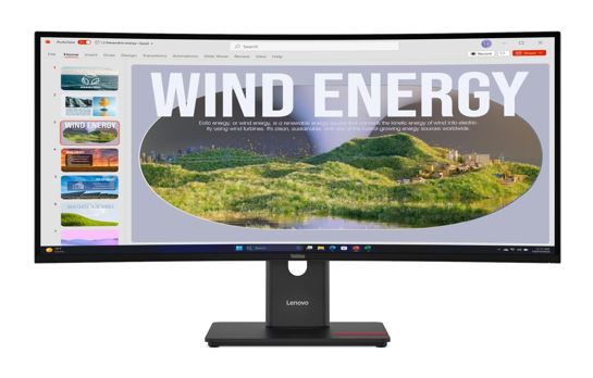 LENOVO ThinkVision T34WD-40 34" Ultrawide WQHD Curved Monitor 3440x1440 120Hz USB-C 100W PD HDMI DP LAN Height Adjustable