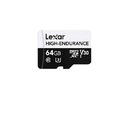 Lexar 64GB High-Endurance microSDXC UHS-I Card | U3 V30, Up to 100MB/s Read, Durable for Dash Cams & Surveillance