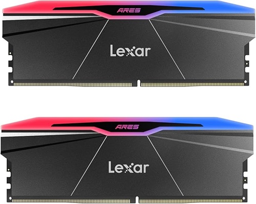 Lexar ARES 2nd Gen DDR5 7600 48GB (2x24GB) RGB Black U-DIMM Desktop Memory Kit CL38 with Aluminum Heatsink